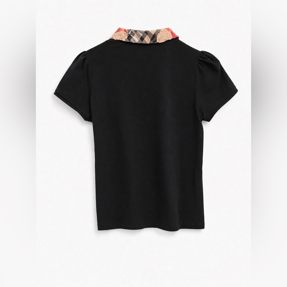 Burberry Black Top with Checkered Collar - Picture 3 of 3